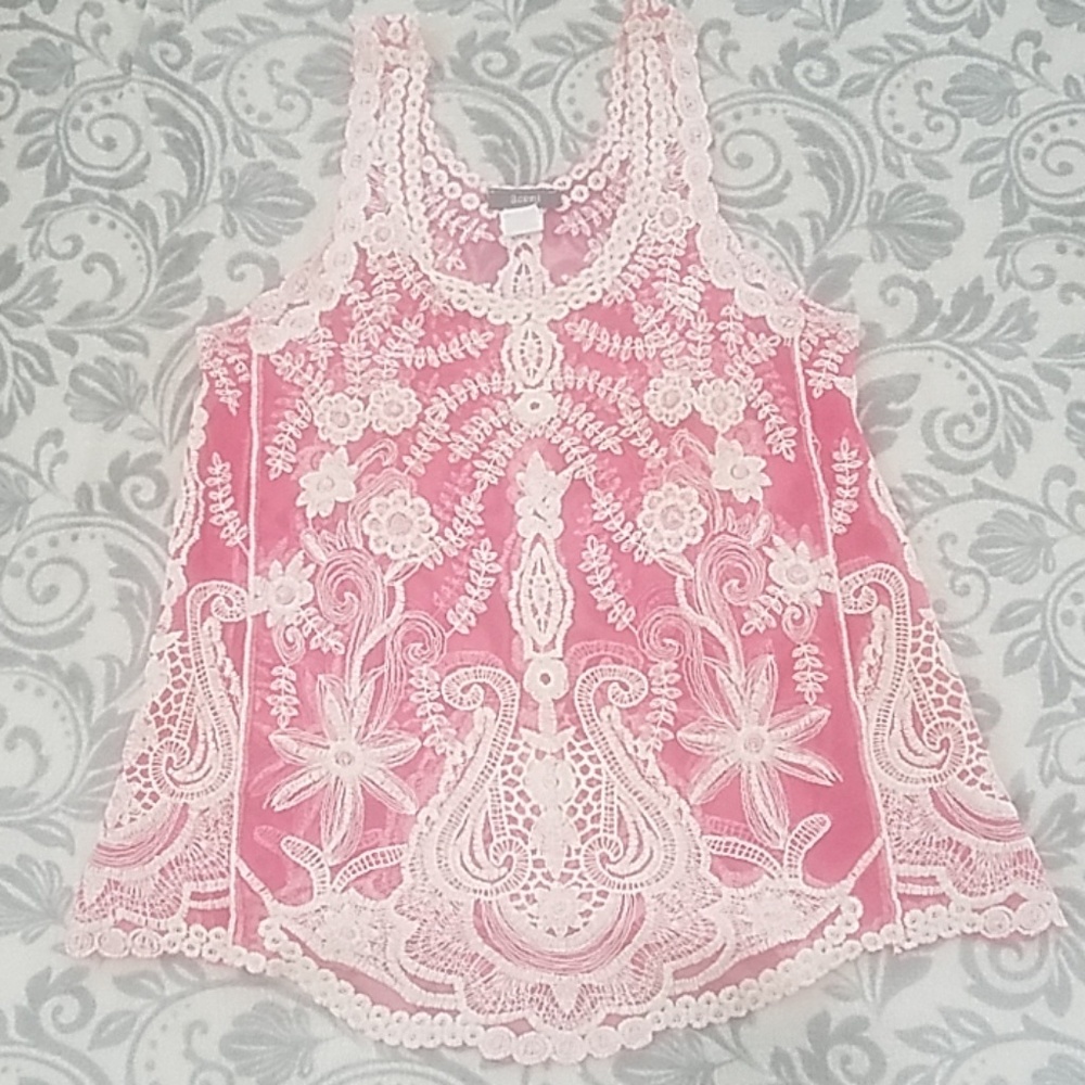 Acemi sheer lace tank top